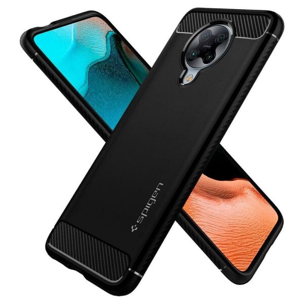 Spigen Poco F2 Pro / Redmi K30 Pro ile Uyumlu Kılıf Rugged Armor Matte Black