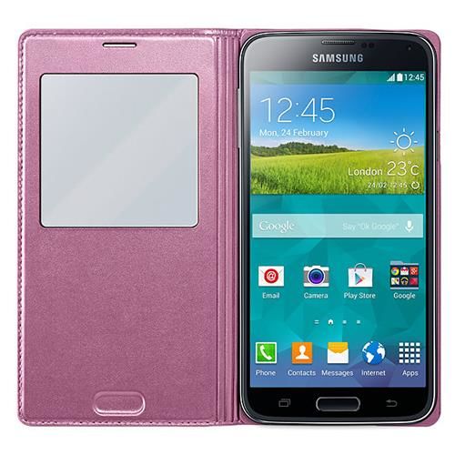 Galaxy S5 G900 ile Uyumlu S View Cover Kılıf PembeEF-CG900BPEGWW