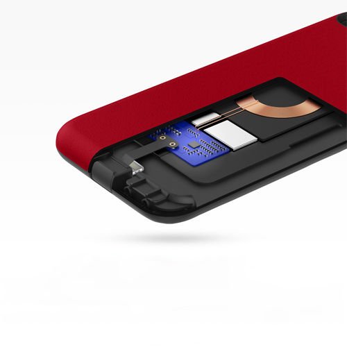 Baseus iPhone 7 / 8  ile UyumluManyetik Araç Tutacaklı Şarjlı Silikon Kılıf Kırmızı