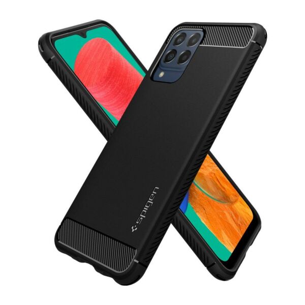 Spigen Galaxy M33 5G ile Uyumlu Kılıf Rugged Armor Black