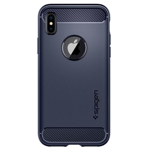 Spigen iPhone X ile Uyumlu Kılıf Rugged Armor Midnight Blue