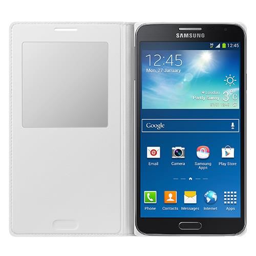 Galaxy Note 3 Neo ile Uyumlu S View Cover Kılıf Beyaz EF-CN750BWEGWW (Out)