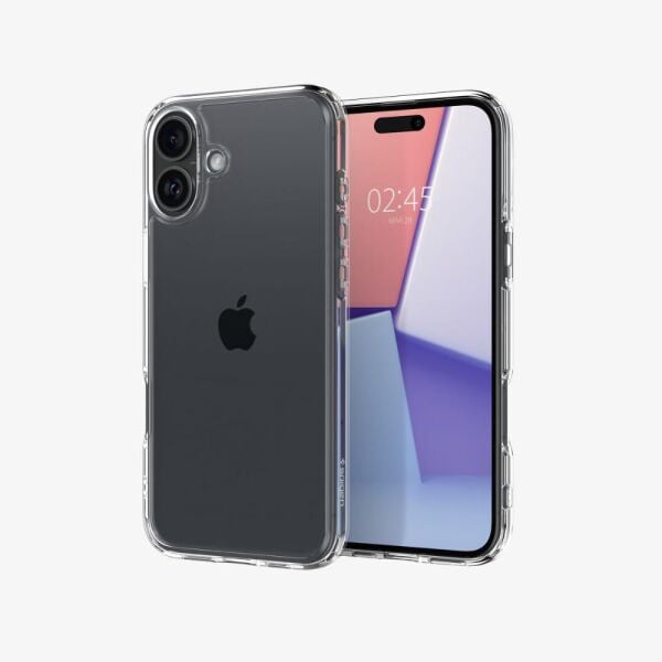 Spigen iPhone 16 Plus ile Uyumlu Kılıf Crystal Hybrid Crystal Clear