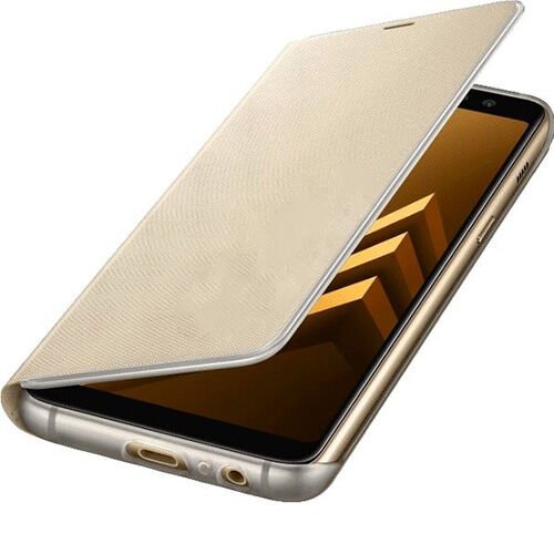 Galaxy A8 (2018) ile Uyumlu Neon Flip Koruyucu Kılıf Altın EF-FA530PFEGWW