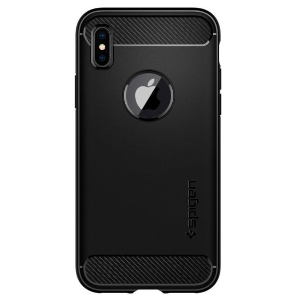 Spigen iPhone X ile Uyumlu Kılıf Rugged Armor Black