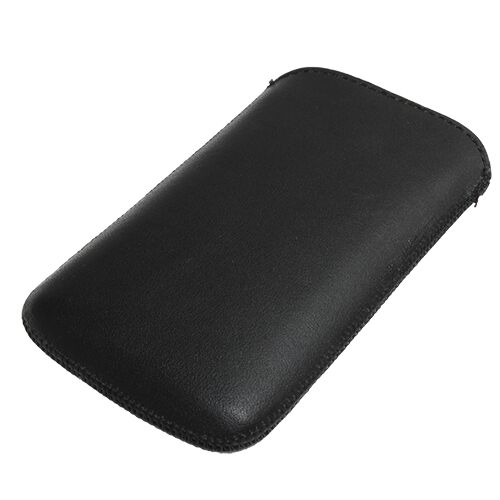Lumia 820 ile Uyumlu Kılıf Çekmeli Gerçek Deri Siyah