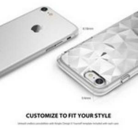 Ringke Air Prism 3D Elmas Yansıması iPhone 7/8 Plus ile Uyumlu KIlıf Clear Ultra Hafif Esnek İnce Şeffaf Transparan