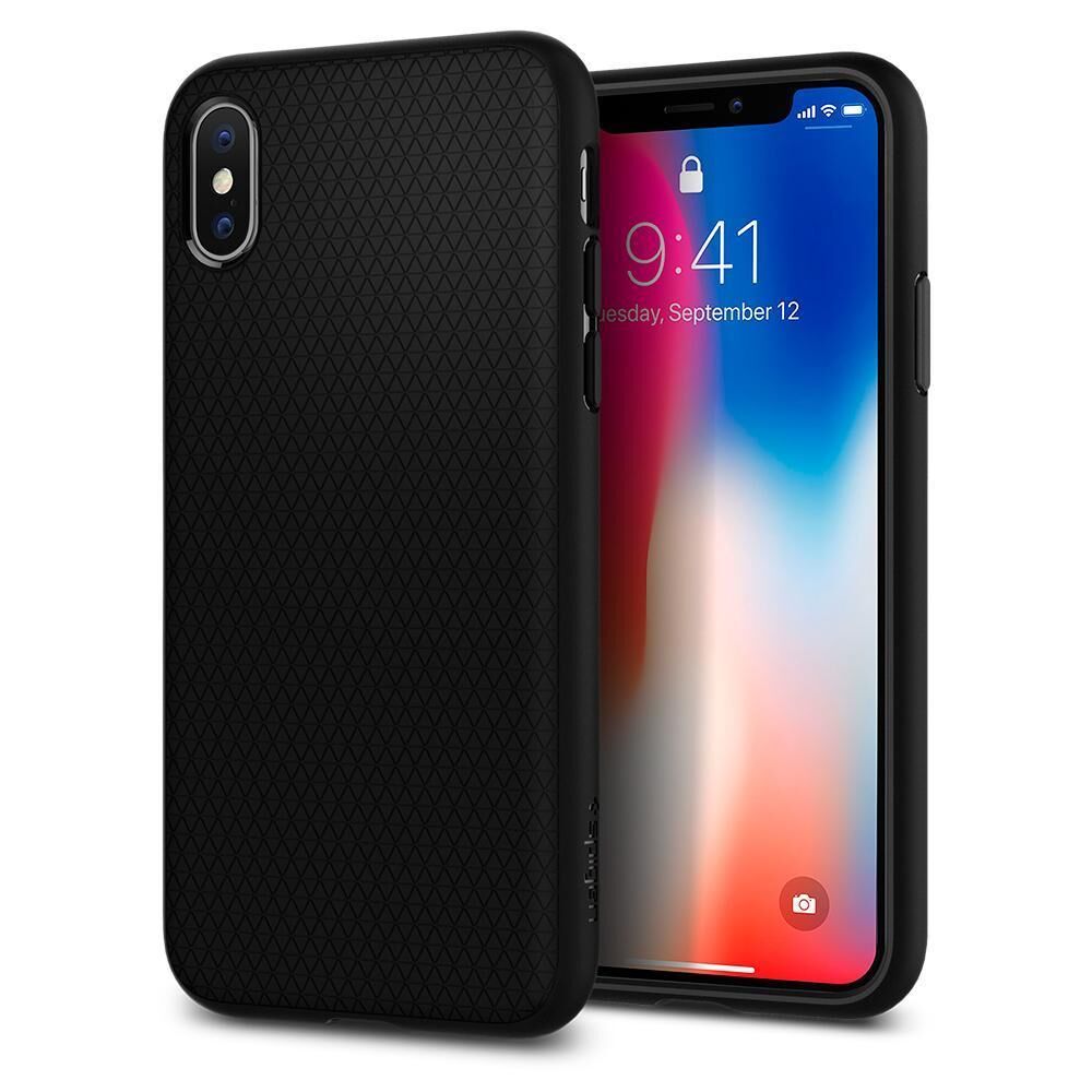 Spigen iPhone X ile Uyumlu Kılıf Liquid Air Armor Black