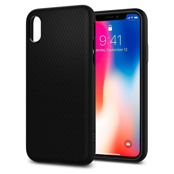 Spigen iPhone X ile Uyumlu Kılıf Liquid Air Armor Black