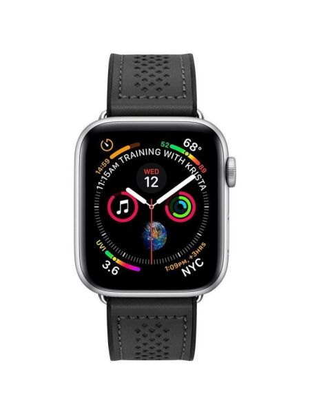 Spigen Apple Watch 42mm Seri 10 - 41mm Seri 9/8/7 - 40mm Seri SE2/SE/6/5/4 ile Uyumlu Kordon Kayış Band Retro Fit Black