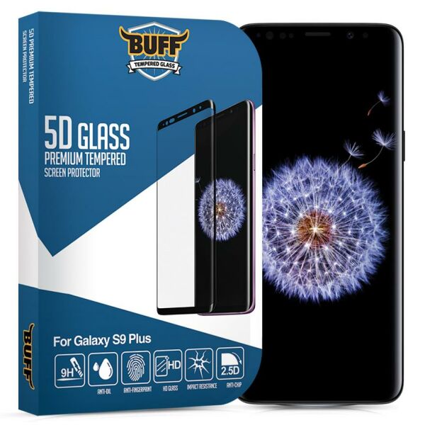 Buff Galaxy S9 Plus ile Uyumlu 5D ile Uyumlu Glass Ekran Koruyucu