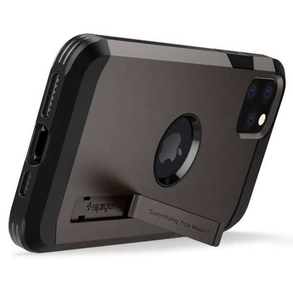 Spigen iPhone 11 Pro Max ile Uyumlu Kılıf Tough Armor Gunmetal