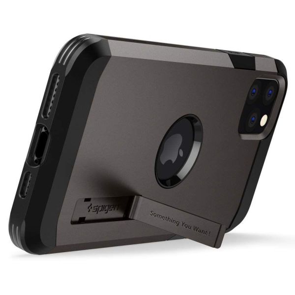 Spigen iPhone 11 Pro Max ile Uyumlu Kılıf Tough Armor Gunmetal