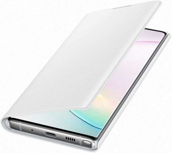 Galaxy Note 10 ile Uyumlu LED View Cover Kılıf (Beyaz) ‎EF-NN970PWEGTR
