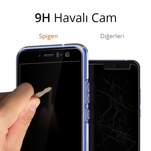 Spigen U11 ile Uyumlu Cam Ekran Koruyucu Full Cover Glass