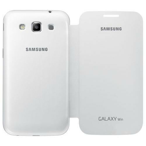 Galaxy Win i8552 ile Uyumlu Flip Cover Kılıf Beyaz EF-FI855BWEGWW