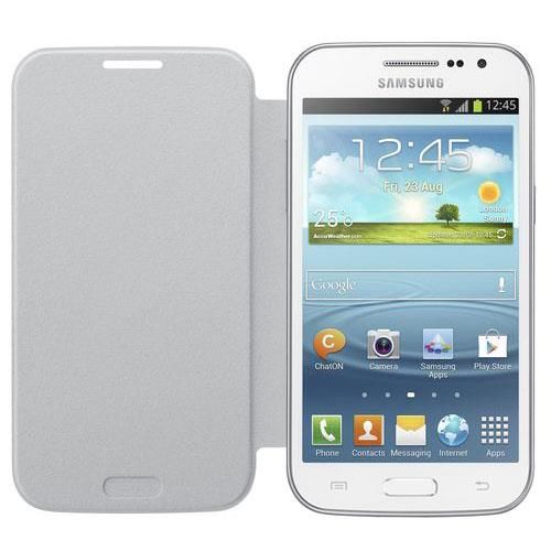 Galaxy Win i8552 ile Uyumlu Flip Cover Kılıf Beyaz EF-FI855BWEGWW