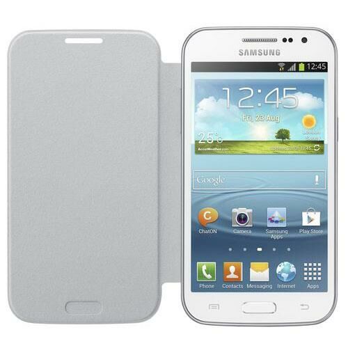 Galaxy Win i8552 ile Uyumlu Flip Cover Kılıf Beyaz EF-FI855BWEGWW