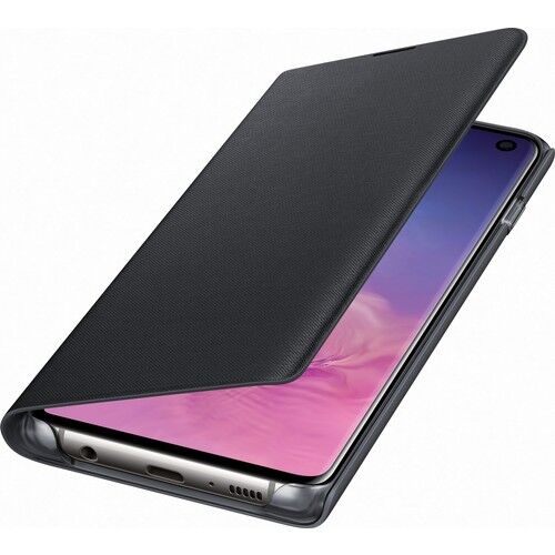 Galaxy S10 ile Uyumlu LED View Cover Siyah EF-NG973PBEGWW