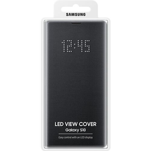 Galaxy S10 ile Uyumlu LED View Cover Siyah EF-NG973PBEGWW