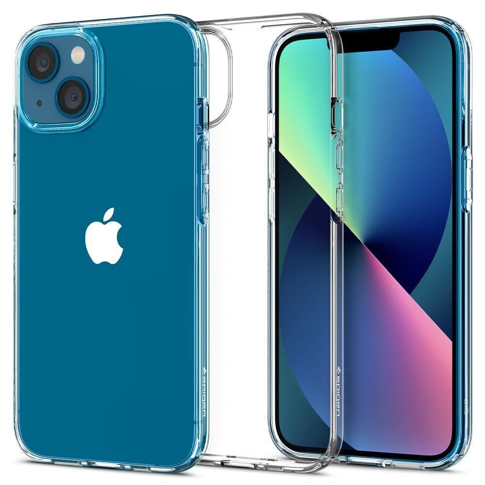 Spigen iPhone 13 Mini ile Uyumlu Kılıf Liquid Crystal 4 Tarafı Tam Koruma Crystal Clear