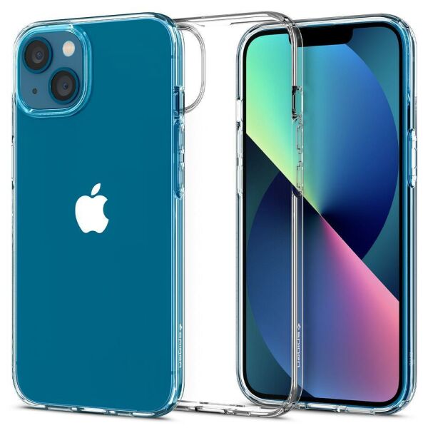 Spigen iPhone 13 Mini ile Uyumlu Kılıf Liquid Crystal 4 Tarafı Tam Koruma Crystal Clear