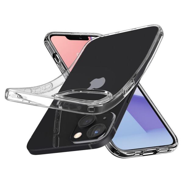 Spigen iPhone 13 Mini ile Uyumlu Kılıf Liquid Crystal 4 Tarafı Tam Koruma Crystal Clear