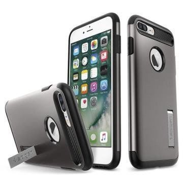 Spigen iPhone 7 Plus / 8 Plus ile Uyumlu Kılıf Slim Armor Gun Metal