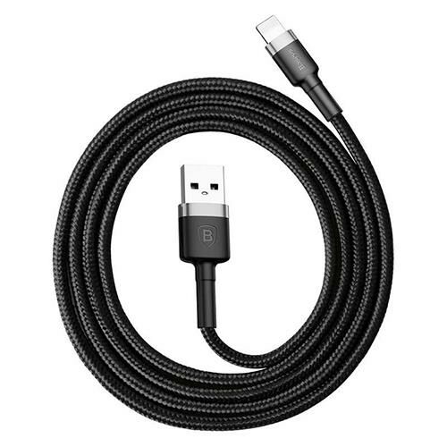 Baseus Lightning 1 Metre Kevlar Kablo Siyah/Gri