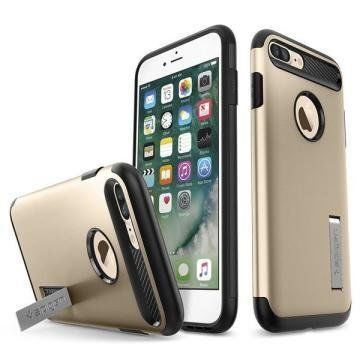 Spigen iPhone 7 Plus / 8 Plus ile Uyumlu Kılıf Slim Armor Champagne Gold