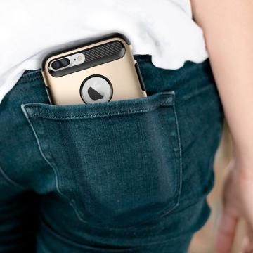 Spigen iPhone 7 Plus / 8 Plus ile Uyumlu Kılıf Slim Armor Champagne Gold