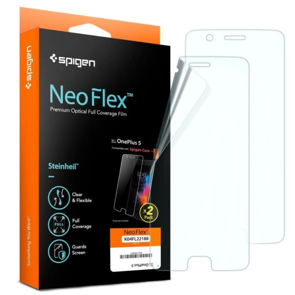 Spigen OnePlus 5 ile Uyumlu Ekran Koruyucu Neo Flex 2 Adet