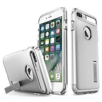 Spigen iPhone 7 Plus / 8 Plus ile Uyumlu Kılıf Slim Armor Satin Silver