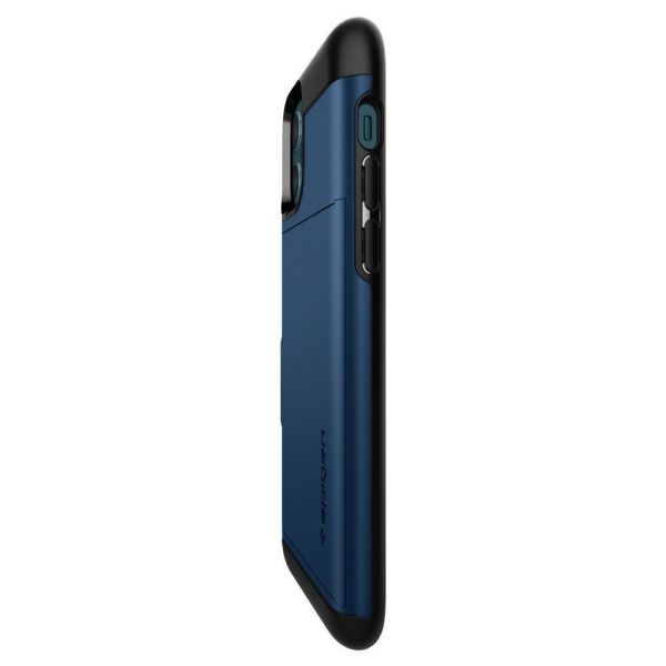 Spigen iPhone 12 Pro / iPhone 12 ile Uyumlu Kılıf Slim Armor CS Navy Blue