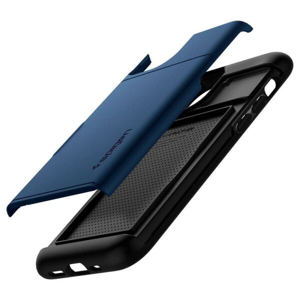 Spigen iPhone 12 Pro / iPhone 12 ile Uyumlu Kılıf Slim Armor CS Navy Blue