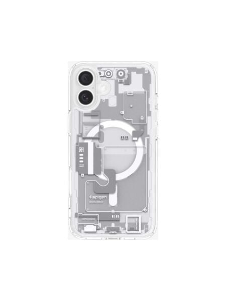 Spigen iPhone 16 Plus ile Uyumlu Kılıf Ultra Hybrid MagFit MagSafe Özellikli Zero One White