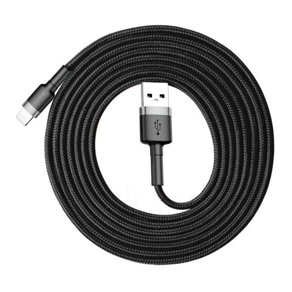 Baseus Lightning 2 Metre Kevlar Kablo Siyah/Gri