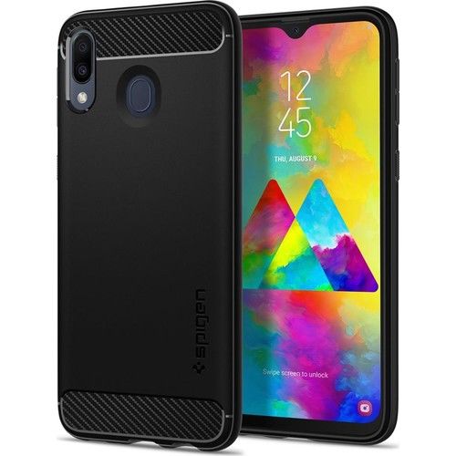 Spigen Galaxy M20 ile Uyumlu Kılıf Rugged Armor Matte Black