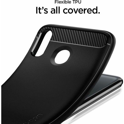 Spigen Galaxy M20 ile Uyumlu Kılıf Rugged Armor Matte Black