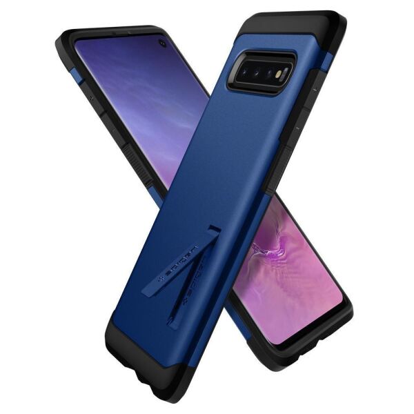 Spigen Galaxy S10 ile Uyumlu Kılıf Tough Armor Prism Blue