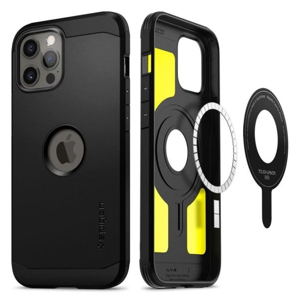 Spigen iPhone 12 Pro Max ile Uyumlu Kılıf Tough Armor Mag (MagSafe Uyumlu) Black