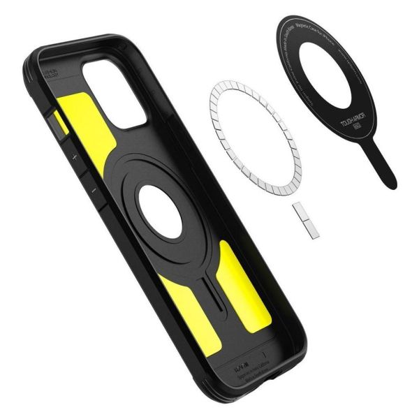 Spigen iPhone 12 Pro Max ile Uyumlu Kılıf Tough Armor Mag (MagSafe Uyumlu) Black