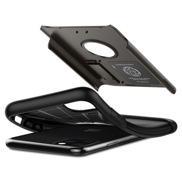 Spigen iPhone 11 Pro Max ile Uyumlu Kılıf Slim Armor Gunmetal