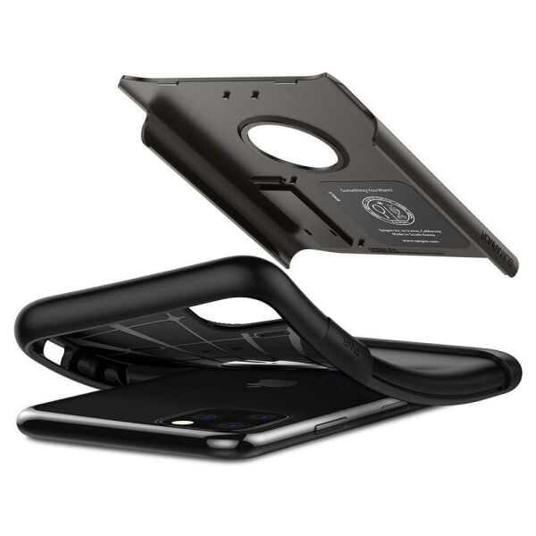 Spigen iPhone 11 Pro Max ile Uyumlu Kılıf Slim Armor Gunmetal