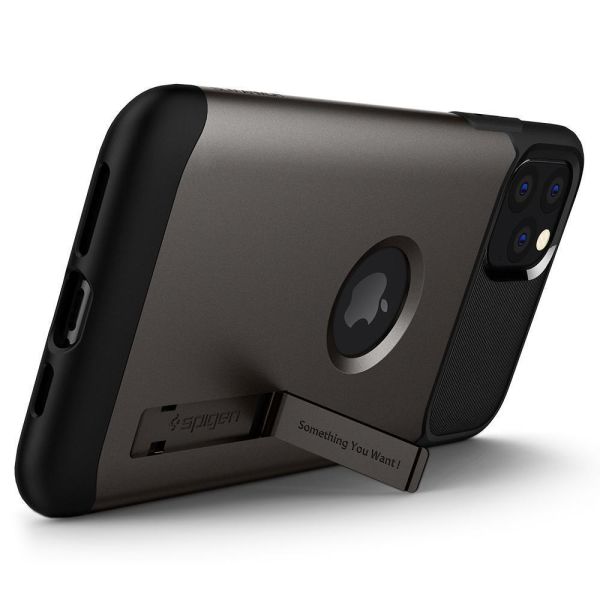 Spigen iPhone 11 Pro Max ile Uyumlu Kılıf Slim Armor Gunmetal