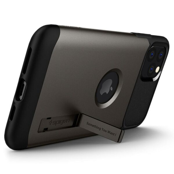 Spigen iPhone 11 Pro Max ile Uyumlu Kılıf Slim Armor Gunmetal