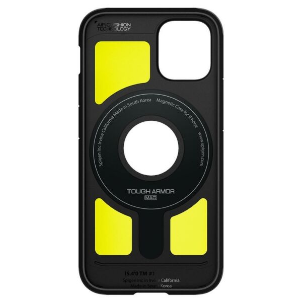 Spigen iPhone 12 Mini ile Uyumlu Kılıf Tough Armor Mag (MagSafe Uyumlu) Black