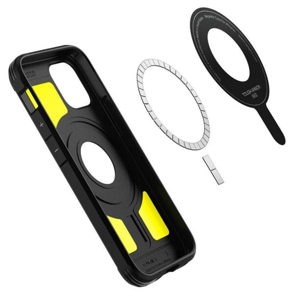 Spigen iPhone 12 Mini ile Uyumlu Kılıf Tough Armor Mag (MagSafe Uyumlu) Black