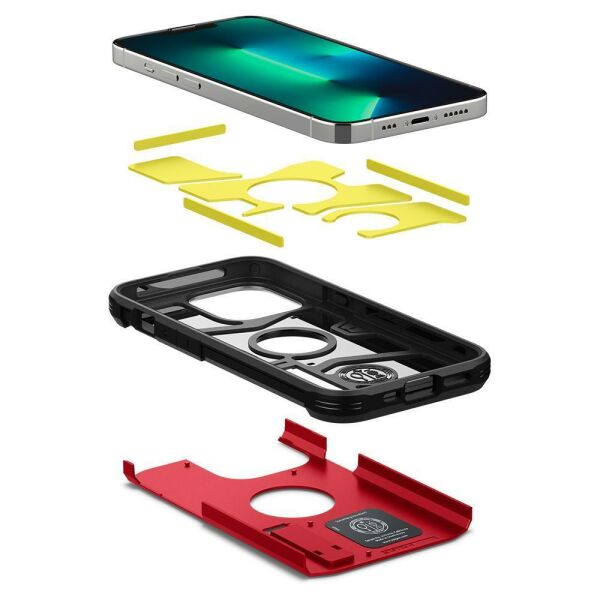 Spigen iPhone 13 Pro ile Uyumlu Kılıf Tough Armor Red