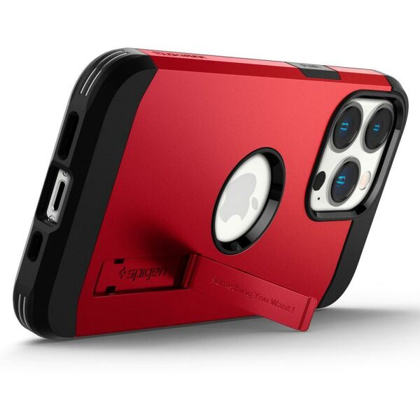 Spigen iPhone 13 Pro ile Uyumlu Kılıf Tough Armor Red